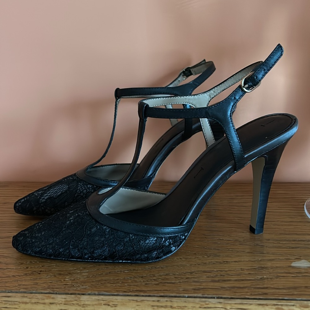 Lace T Strap Heels